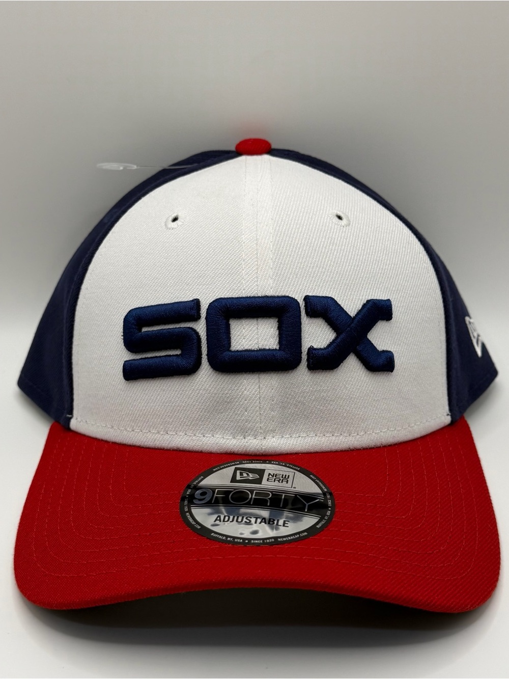 Chicago White Sox New Era 9FORTY The League Red White Blue Adjustable Hat